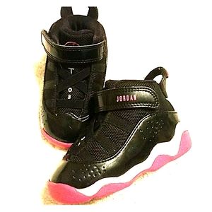Children's pink and black Jordan's